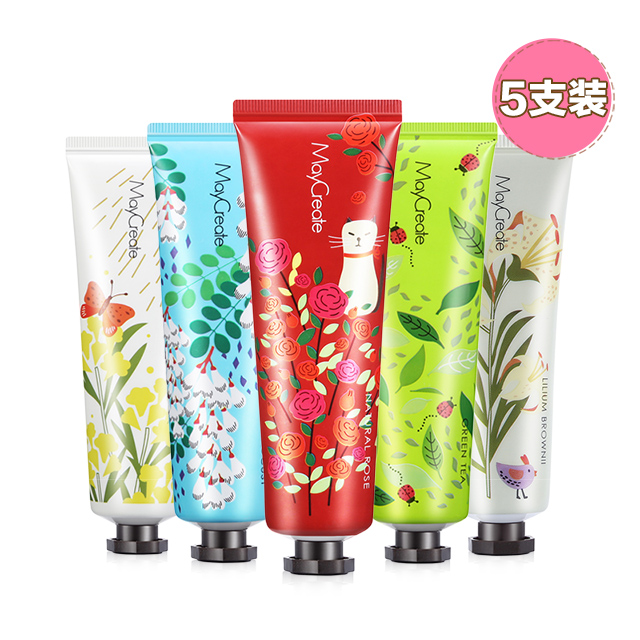 【5支装】植物精华香氛护手霜滋润保湿嫩手膜润防裂手霜30g*5支