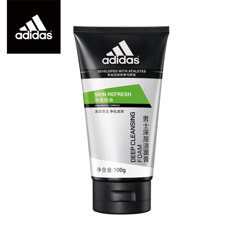 【天猫超市】阿迪达斯男士控油洗面奶 深层洁面膏100g 去油脂