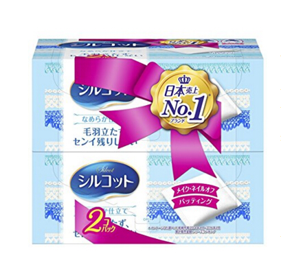 日本Sundrug尤妮佳Silcot压边化妆棉82枚2盒装  超省水不留棉絮