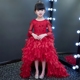 Trẻ em ăn mặc cô gái váy cưới đuôi đỏ chủ trang phục trang phục hoa cô gái pettiskirt mô hình đàn piano váy công chúa cho bé gái Váy trẻ em