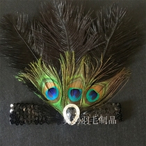 Indian headsets with ostrich wool head with performance prop headwear feather headband headband headband hair accessories