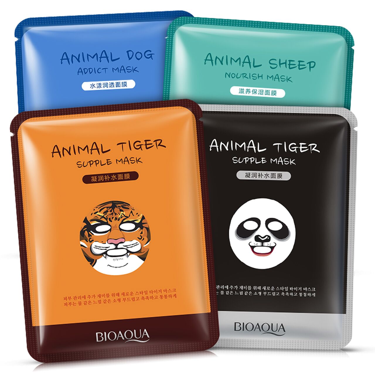 泊泉雅动物面膜贴4片秋冬补水保湿控油滋润老虎熊猫绵羊萌温和