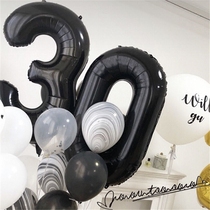 Babys first digital birthday balloon 40 inch black aluminum film big balloon party decoration party anniversary arrangement