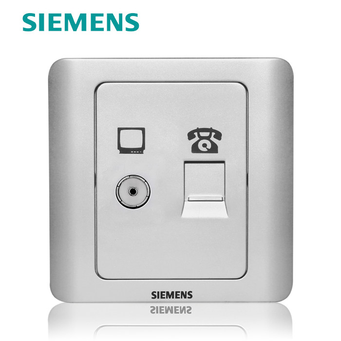 Siemens switch socket panel Siemens Vision color silver cable TV plus phone socket-Taobao