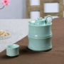 Ba hai ấm rượu bình rượu gốm sứ lẩu celadon nóng ấm rượu decanter rượu vang vàng ly rượu vang trắng đặt ly ly rượu vang