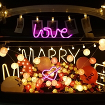 Letter neon creative supplies Car trunk proposal props Confession decoration Surprise romantic scene layout