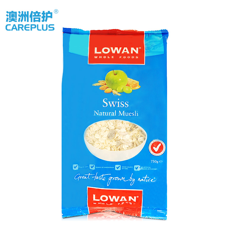 Lowan乐碗 swiss瑞士风味水果什锦燕麦片750g 低脂早餐 澳洲直邮