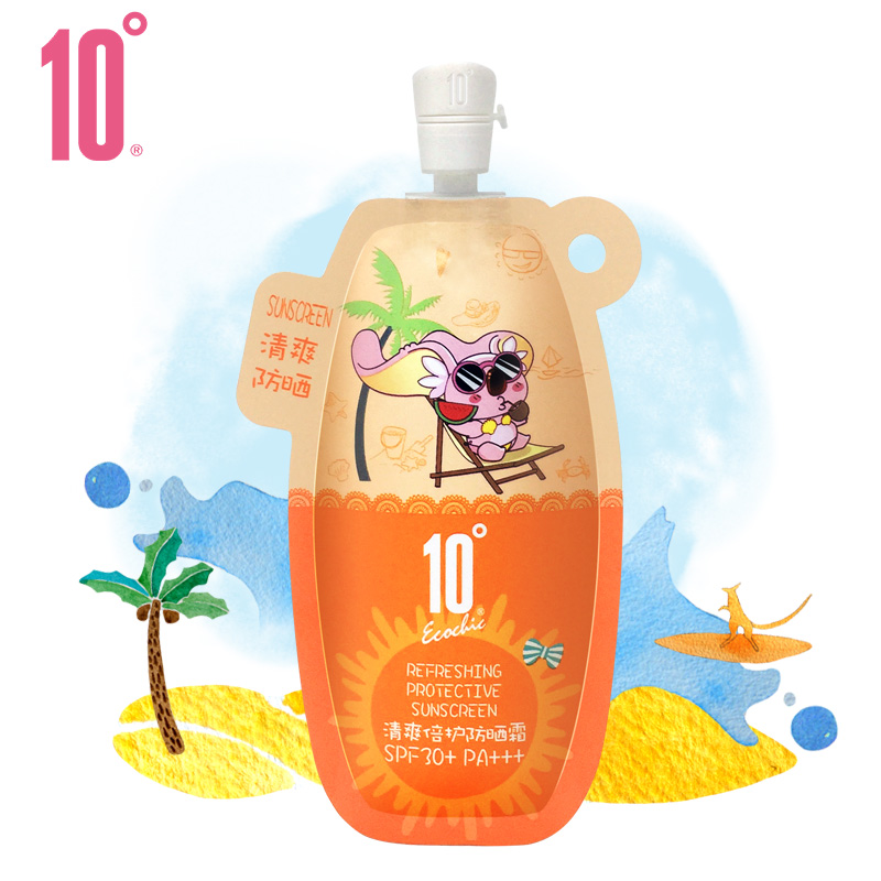 10度清爽倍护防晒霜男 SPF30防晒乳女保湿 防紫外线全身面部学生