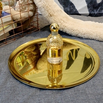 Nordic chic style desktop cosmetics storage box Metal gold storage plate sink perfume aromatherapy tray