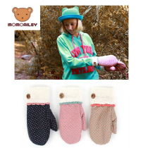 Korean winghouse MOMO student adult gloves lined with velvet to prevent cold and keep warm WH0196