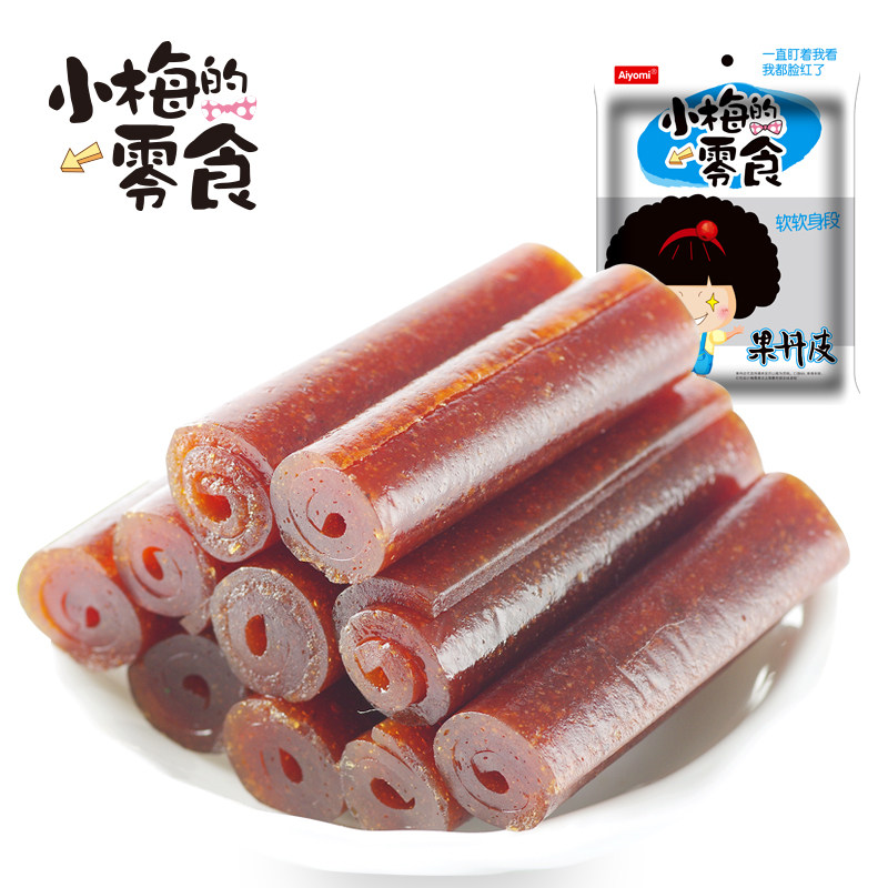 【天猫超市】哎哟咪蜜饯果干 果丹皮145g/袋 小梅的零食山楂卷