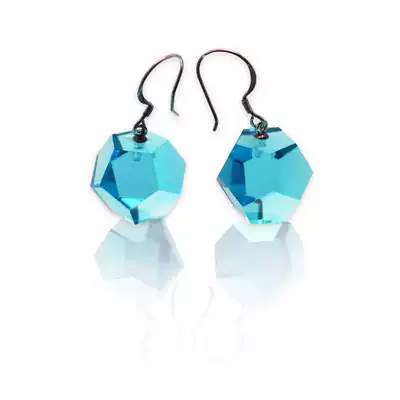 Water Cube official flagship store licensed creative souvenir polyhedron crystal earrings magazine recommended