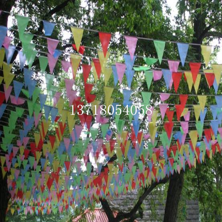 16*25cm a string of 6m15 bunting flags string flags wedding opening wedding triangular bunting wholesale