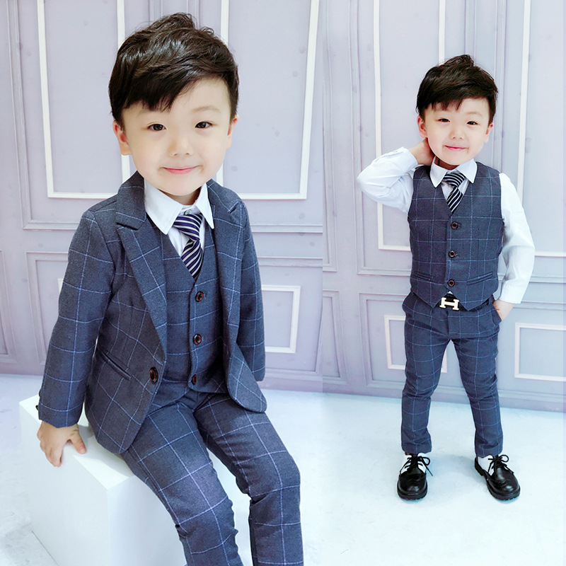 Children's Boy's suit three - piece Korean version of the English 1 - 3 year old boy dress wedding baby's little suit autumn