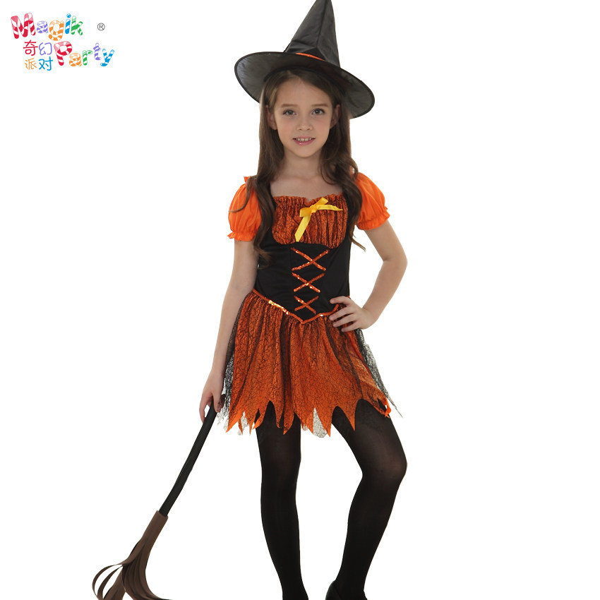 Halloween Children's performance costume Cosplay performance clothes Girls Magician Magician Witch Witch dress