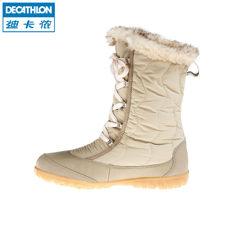 迪卡侬 户外运动 冬季女 徒步鞋 高筒 防水保暖 雪地靴  QUECHUA