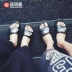 [42 sportman] Nike Benassi đôi chữ đen trắng logo đôi dép lê 312618 343880