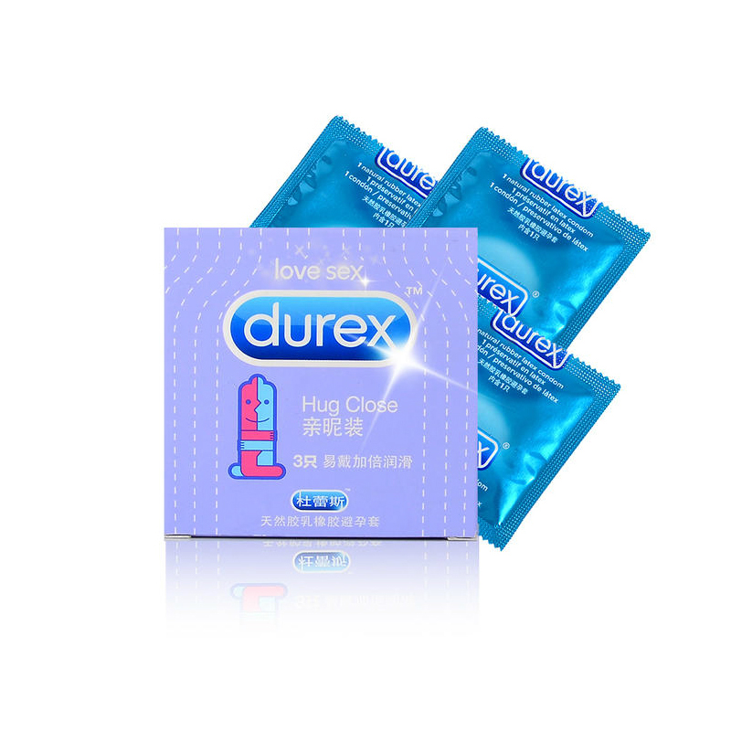 包邮 杜蕾斯避孕套 安全套保险套 易戴加倍润滑 成人用品 亲昵3只