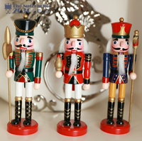 2030 Nutcracker Puppet King Soldier Đặt Trang trí Gỗ Trang trí Giáng sinh Năm mới đồ trang trí nội thất