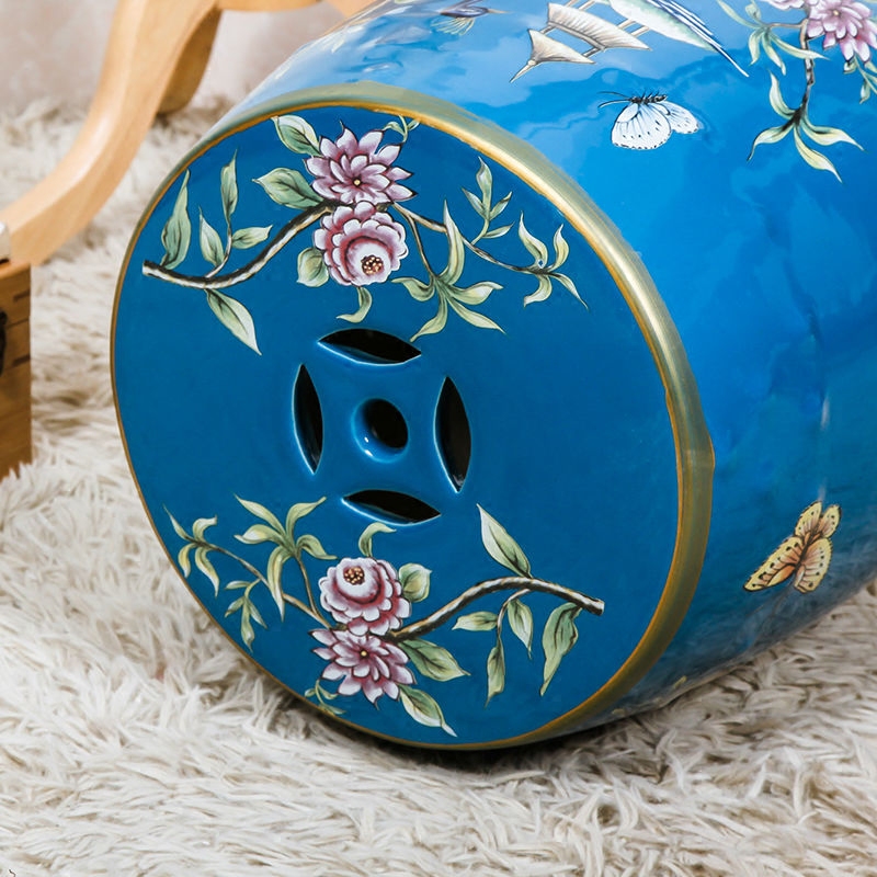 Europe and the Chinese painting of flowers and ceramic stools dressing change cool shoe who drum who home decoration decoration decoration crafts