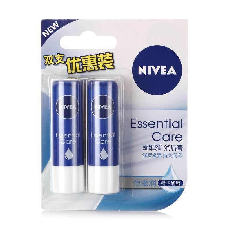 Nivea/妮维雅Nivea妮维雅润唇膏(天然型)4.8G双支装 保湿滋润亮泽