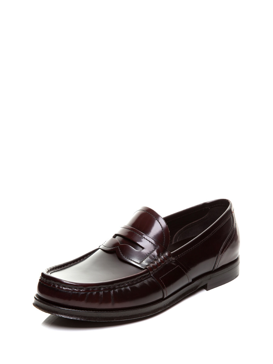 Dolce&Gabbana 酒红色镂空襻带乐福鞋