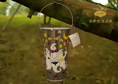 Garden windproof lamp retro high white tin barrel candle lamp hollow white tin barrel