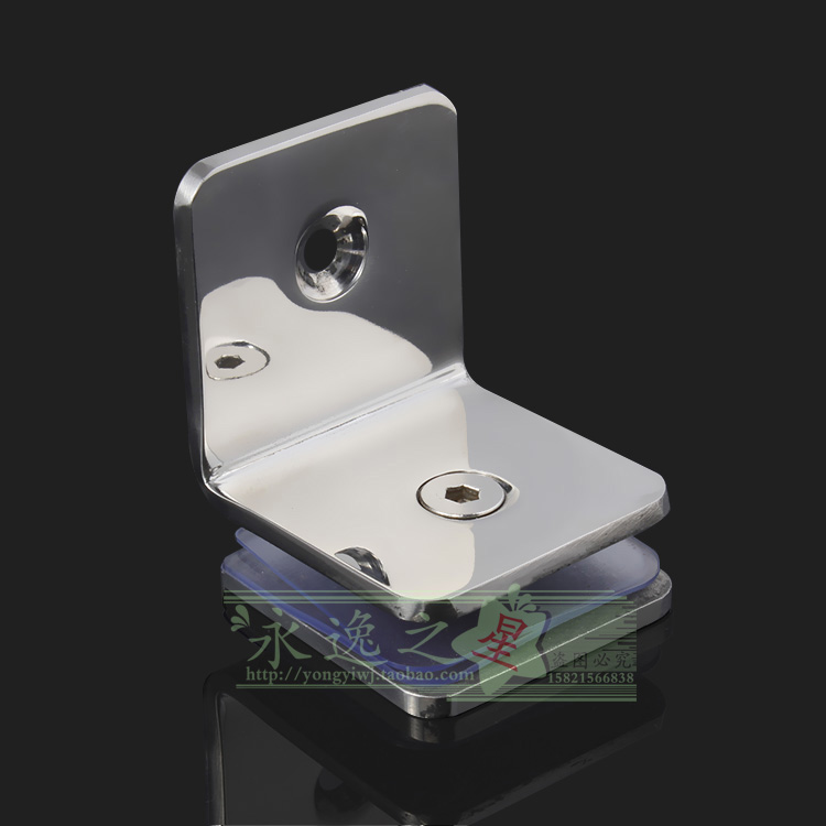 304 stainless steel thickened square 90-degree single-sided glass fixed clamp partition code bathroom glass corner code connector