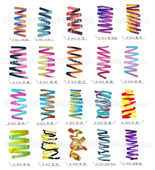 Alyssa Professional Rhythmic Gymnastics Ribbon (Two Colors) - Without Stick 6m Custom Made