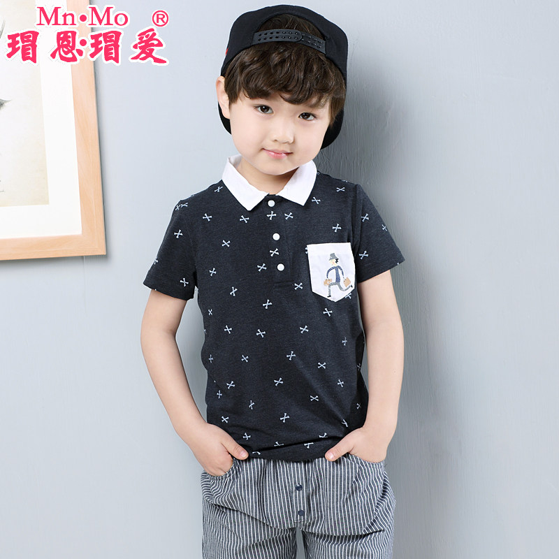 瑁恩瑁爱2016夏新款童装男童t恤短袖中大童polo衫宝宝打底衫上衣