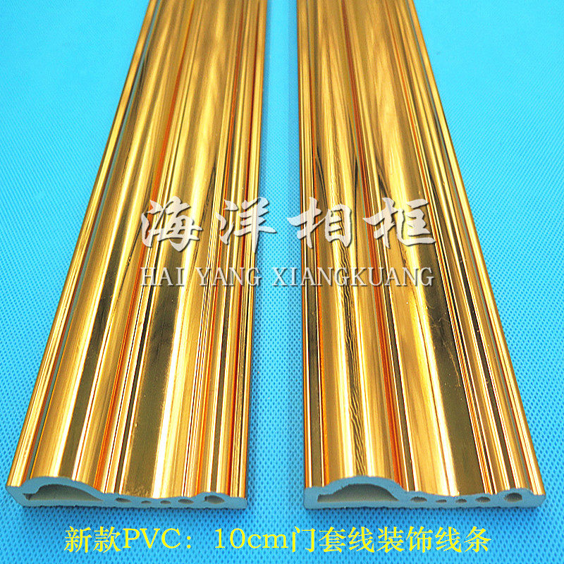 PVC decorative line imitation marble embossed door cover line background wall fire retardant P10-bright gold (glossy)