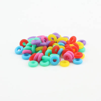 Colored O-ring sealing type silicone ring, rubber ring, silver jewelry positioning bead accessories
