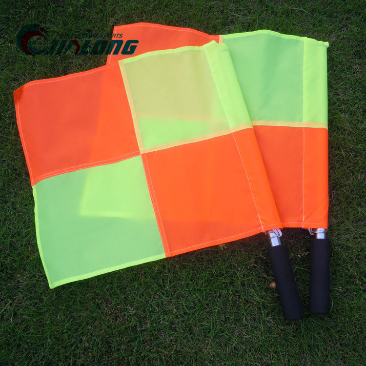  Football referee patrol flag Flag Double-color hand flag Football flag Referee equipment
