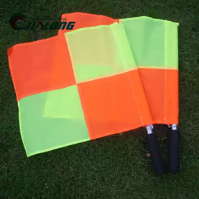  Football referee patrol flag Side cutting flag Signal flag two-color hand flag Football flag referee equipment