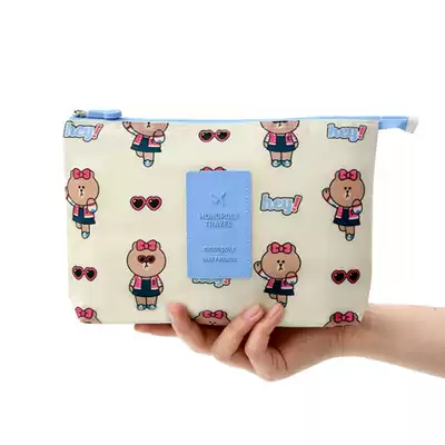 Korea LINE FRIENDS x MONOPOLY travel multi-function digital storage bag Washing cosmetic bag L large