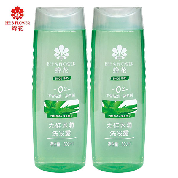 蜂花正品无硅油水润洗发水套装芦荟绿茶500mlx2只装去油性发质