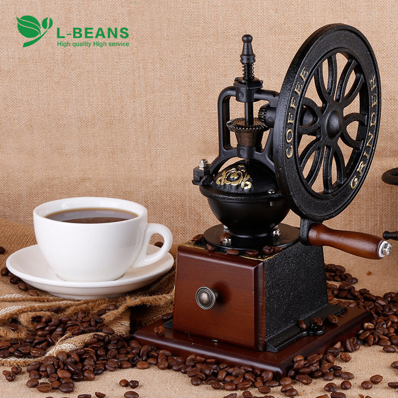 Large hand-cranked bean grinder super labor-saving retro home office hand-washed hand-grinded coffee bean grinder with adjustable thickness