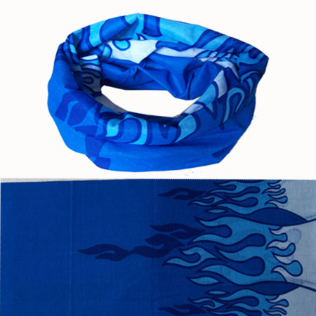 Personality Versatile Outdoor Seamless Magic Headscarf Wrist Scarves neck riding sweat towels (blue flame)