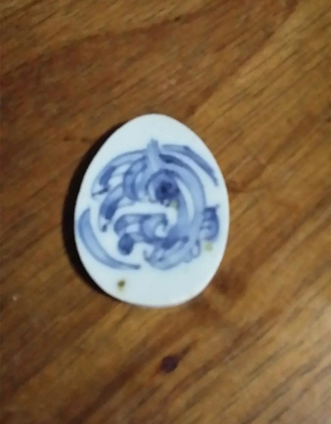 Qing Dynasty Blue Flower Old Porcelain Sheet Dragon Grain Decoration Necklace Pendant Vintage Sweater Necklace Ancient Porcelain Sheet Pendant Grinding and Processing