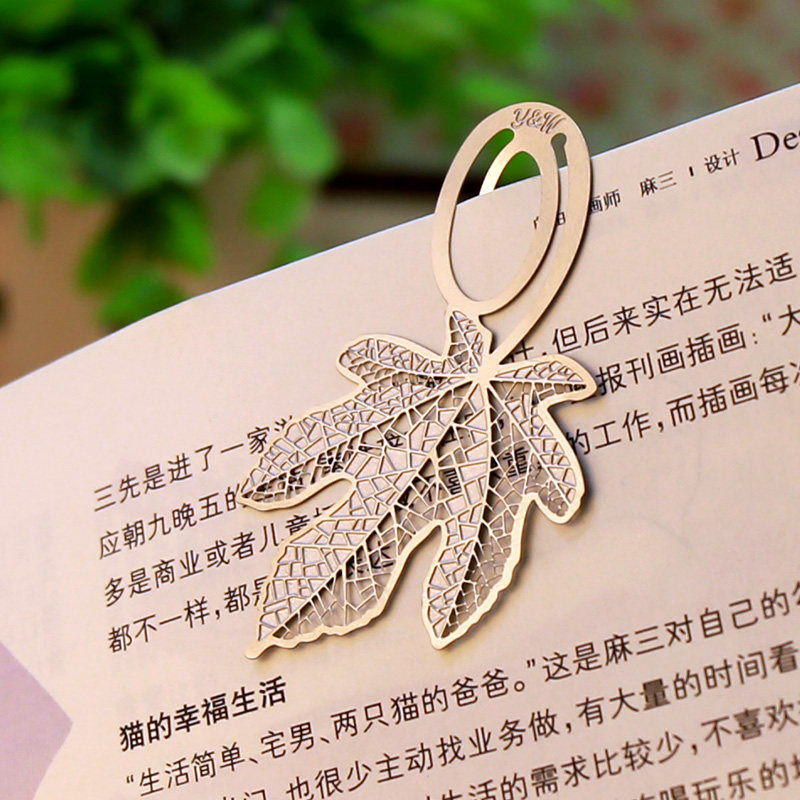 Hot Pins Korea Stationery Creativity Cute Art Silver Stainless Steel Metal Series Hollowed-out Bookmark Student Gift