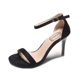 2018 mới từ hoang dã khóa stiletto sandal cao gót màu đen da lộn hoang dã hở ngón chân La Mã mùa hè dép hermes nữ Sandal