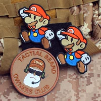 Mario Mario Thêu Armband Ba lô Dán Game Logos Ba lô Velcro mieng dan quan ao