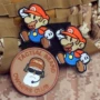 Mario Mario Thêu Armband Ba lô Dán Game Logos Ba lô Velcro mieng dan quan ao