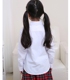 Cô gái áo sơ mi trắng cộng với nhung tròn cổ mùa đông sinh viên chủ nhà biểu diễn cô gái lớn trẻ em áo dài tay đồng phục shop quần áo trẻ em Áo sơ mi