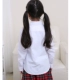Cô gái áo sơ mi trắng cộng với nhung tròn cổ mùa đông sinh viên chủ nhà biểu diễn cô gái lớn trẻ em áo dài tay đồng phục áo sơ mi thô cho bé trai Áo sơ mi
