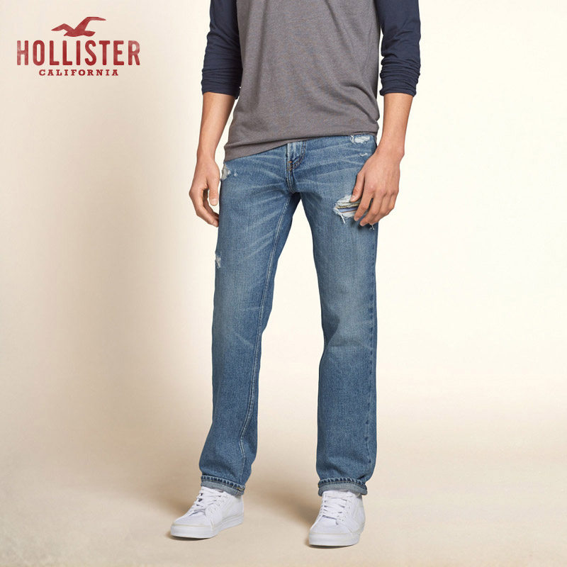 Hollister Slim Straight 牛仔裤 男 91140