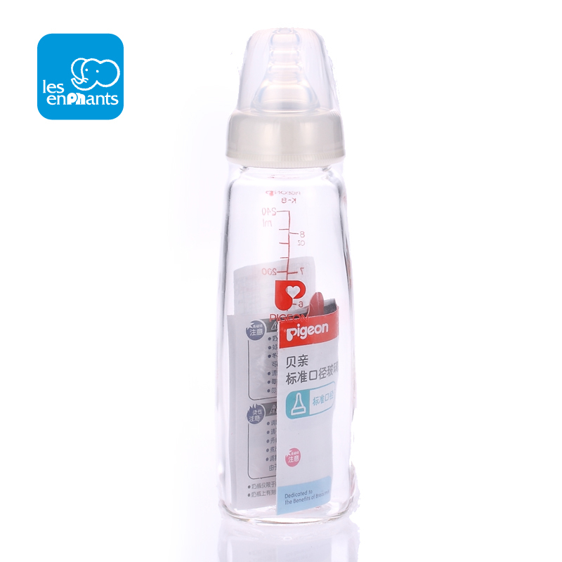 Pigeon/贝亲 正品 标准口径玻璃奶瓶婴儿奶瓶240ml AA85