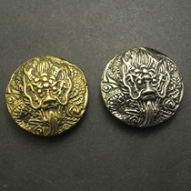Dongguan Broken Copper 33mm tap Caibubuckle DIY Decorative Buckle Pure Hand Polished Brass White Brass Buttons Dragon Accessories
