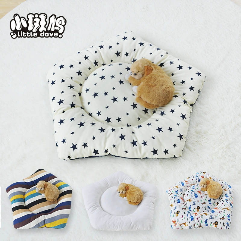 Thảm chó mùa thu và mùa đông bông dày Teddy kennel mat cắn mèo xả thảm mat có thể giặt được hỗ trợ pad dày hình ngũ giác - Cat / Dog hàng ngày Neccessities