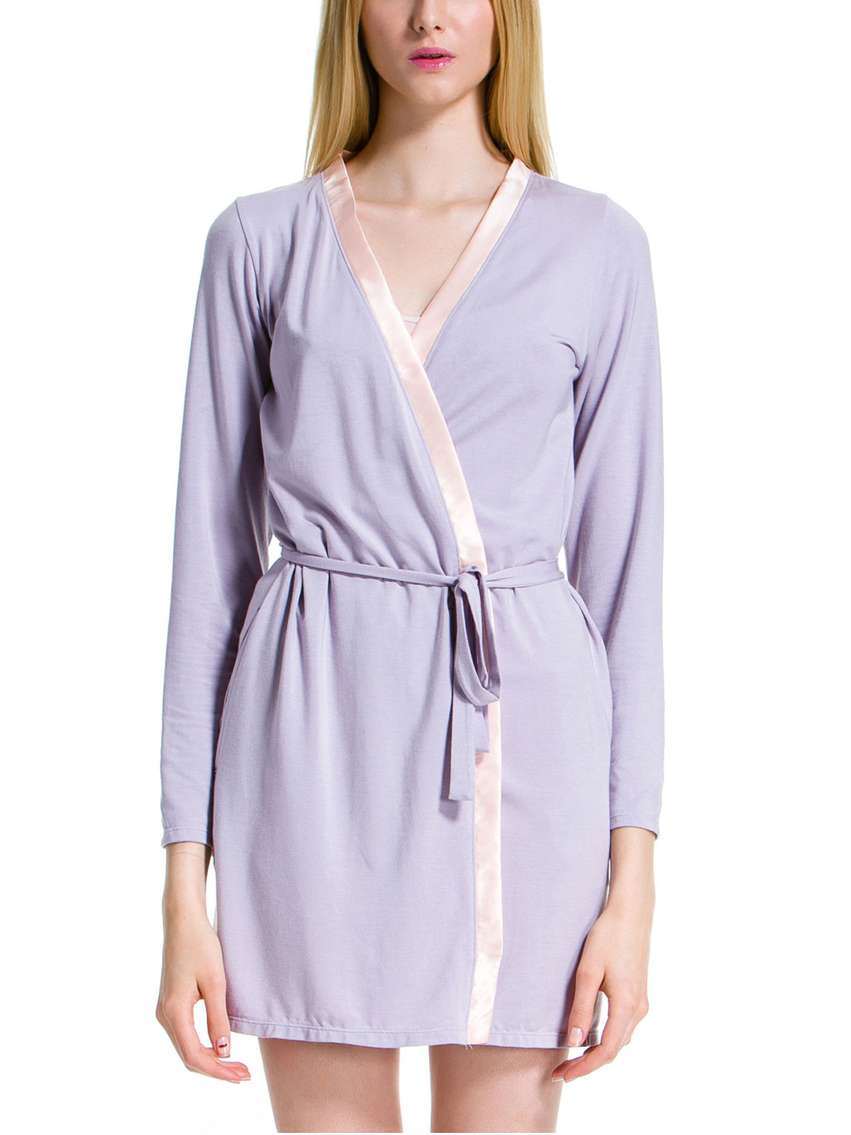 ROYAL VELVET|灰粉色莫代尔亲肤女睡袍